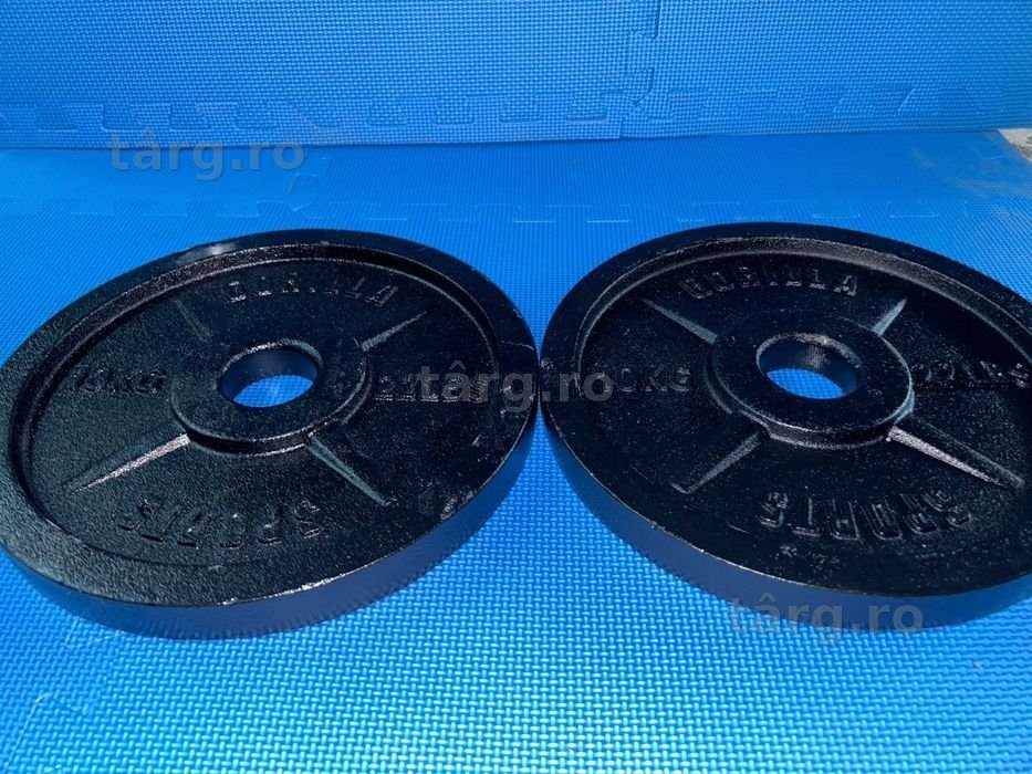 Set de discuri Olimpice din fontă 20 kg: 2 x 10 kg 50/51 mm