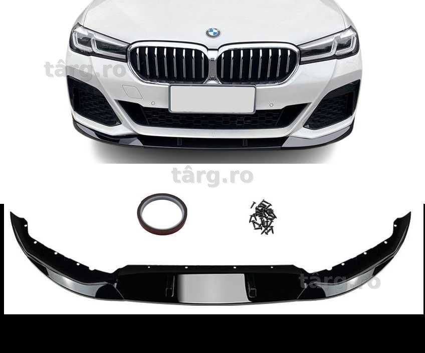 Adaos fata lip BMW 5 G30 G31 LCI Facelift bara fata negru lucios