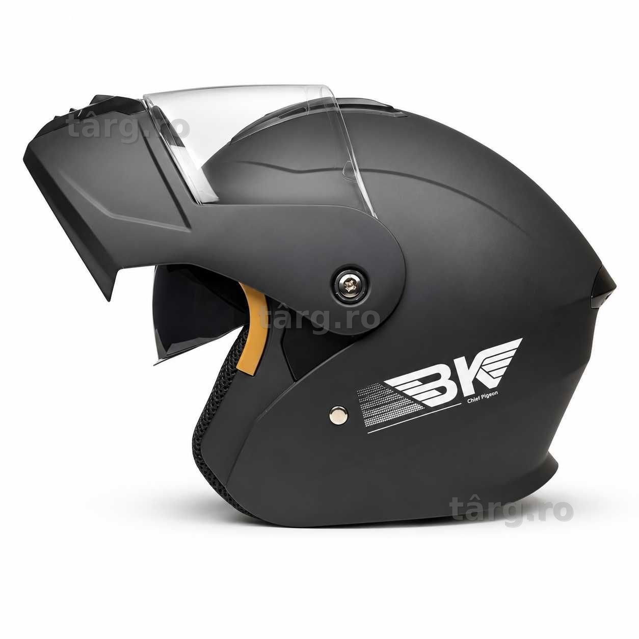 Casca Moto/Scuter Flip-Up, Viziera Dubla, Protectie UV, Negru Mat