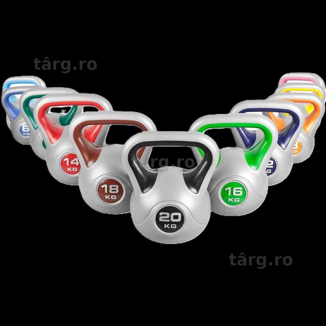Kettlebell Stylish umplut cu ciment, set 113 kg