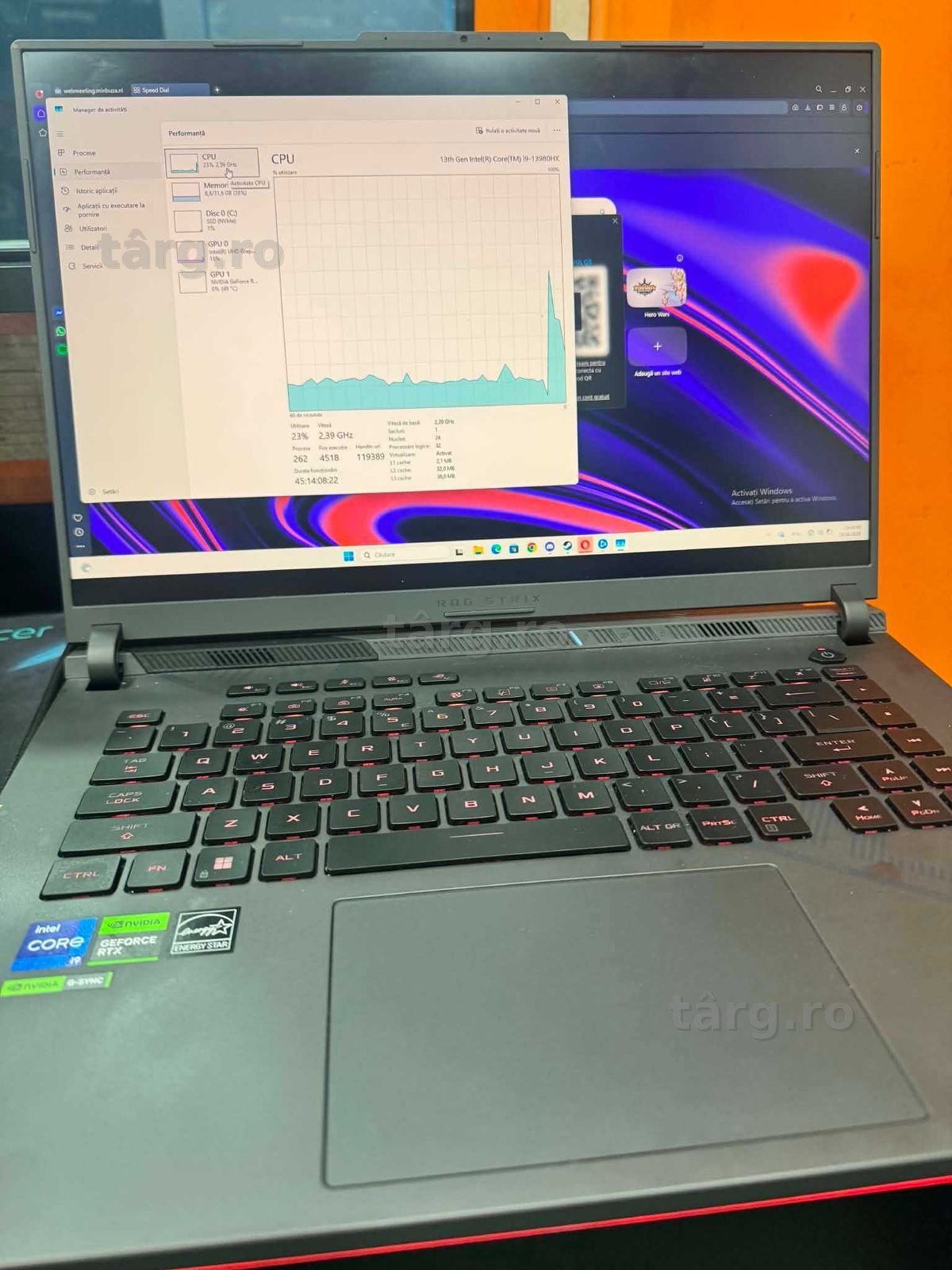 Hope Amanet P5-Laptop Gaming Asus Rog Strix g16 G614J ,i9-13980HX / 32 RAM/ 1TB SSD 4070 8 GB 2