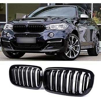 Negru Lucios Grile Nari Duble M BMW X5 X6 F15 F16 F85 F86 CapaceOglinz