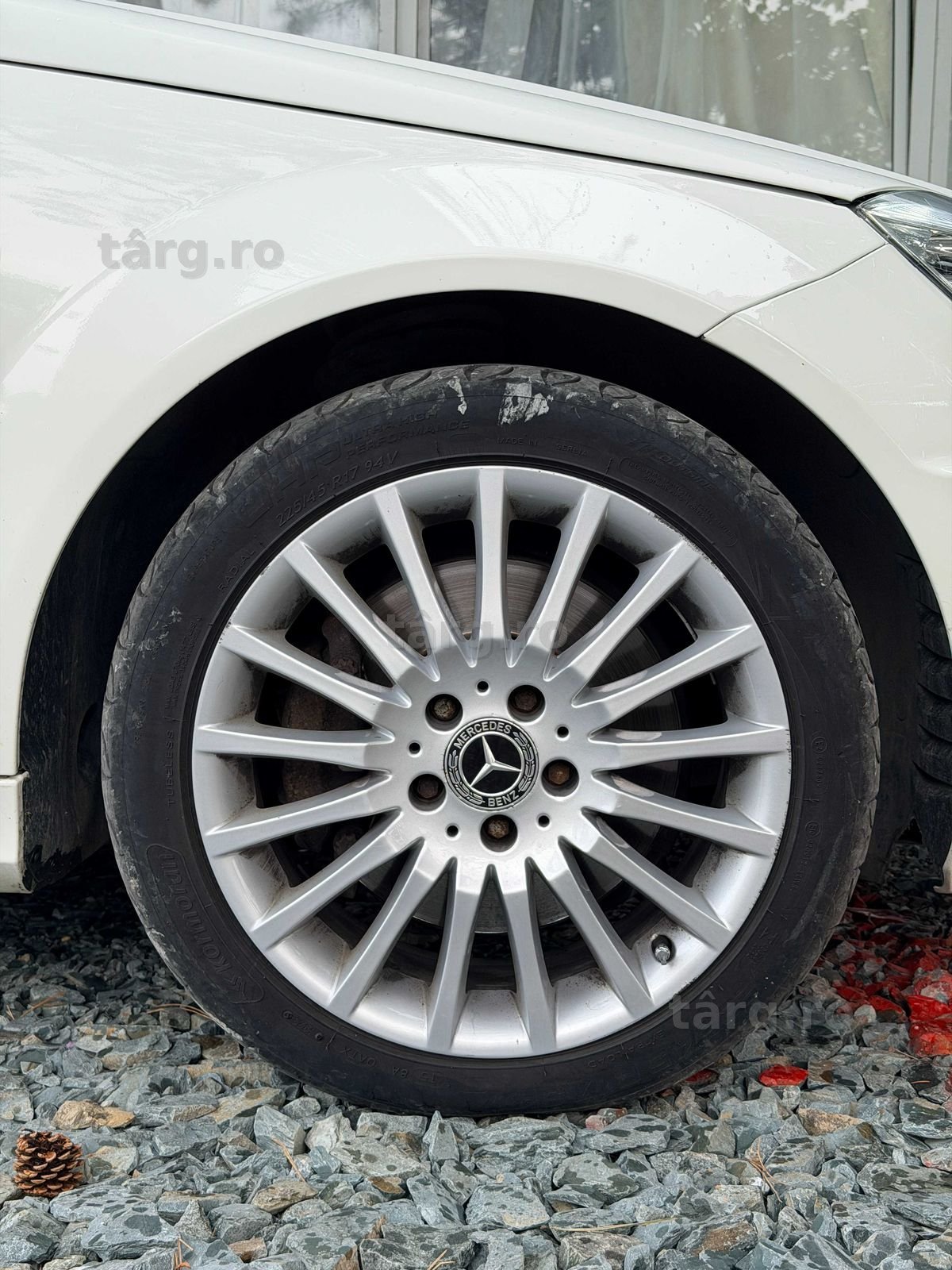 Jante Aliaj Originale Mercedes 5x112 17 Cu Anvelope De Vara 225 45 17 + Rezerva Total 5 Bucati