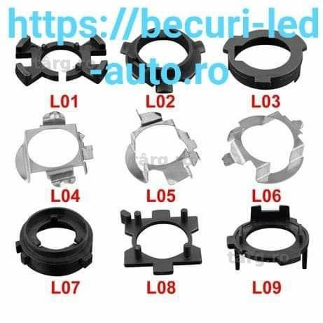 Inele/Adaptoare Bec Led H1,H3,H4,H7,H8,H9,H11,HB3,HB4