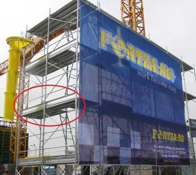 Parapet impotriva caderii obiectelor de pe schela