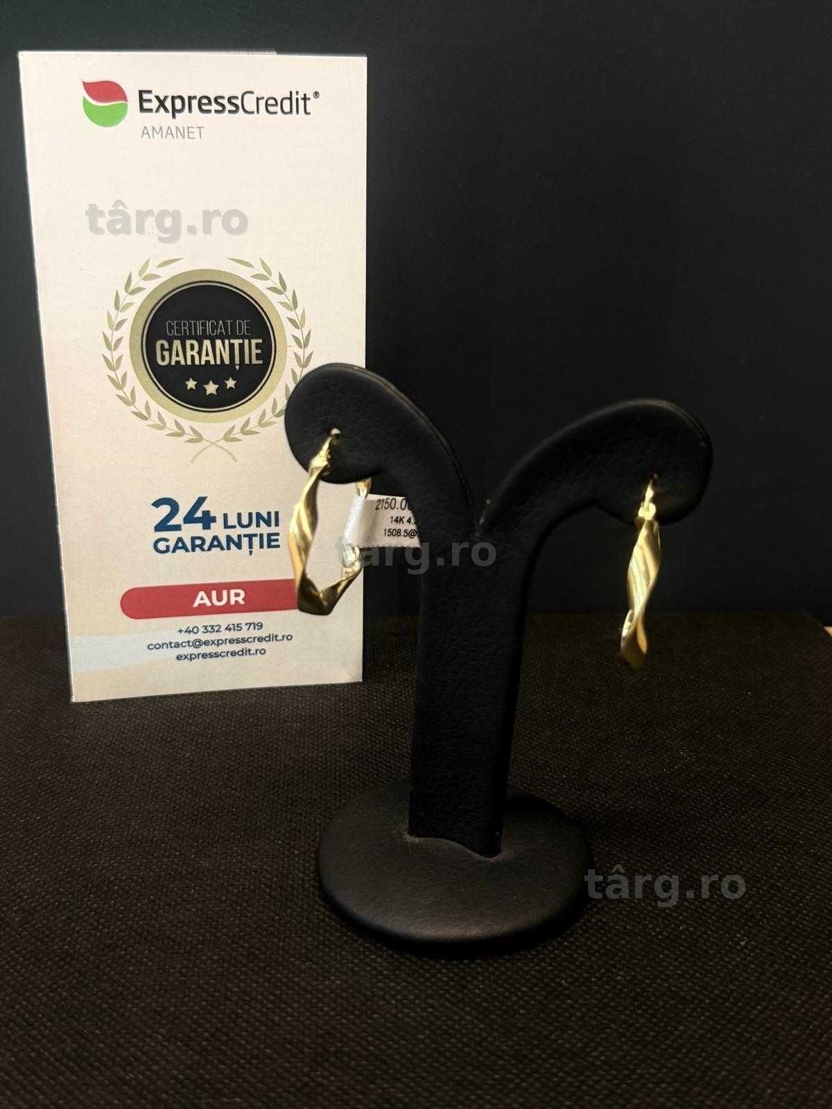 (AG51) Cercei aur 14k 4.30g b1508 - Garantie 2 ani!