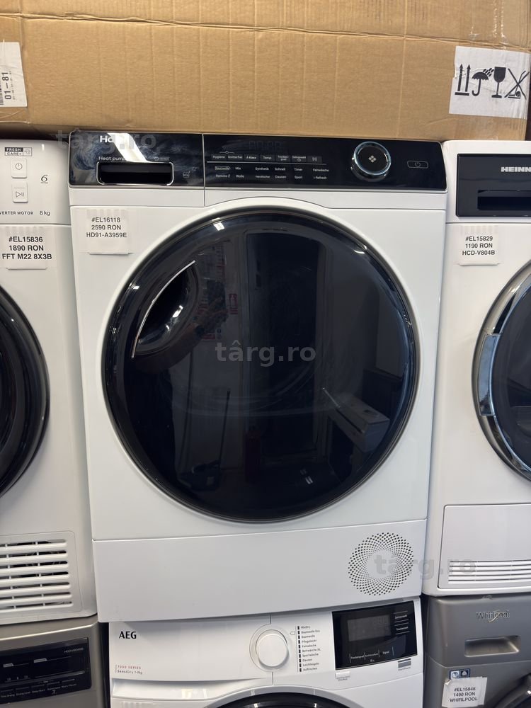 Uscător de rufe cu pompa de caldura 9kg Haier HD91-A3959E, factura si garantie