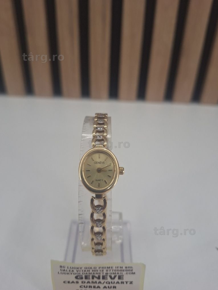 Ceas Aur 14 K Geneve Curea Aur #55104