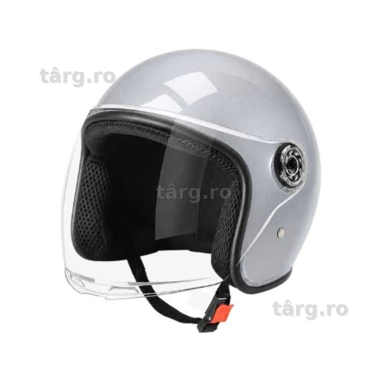 Casca Moto/Scuter unisex, marime universala, viziera detasabila, Gri