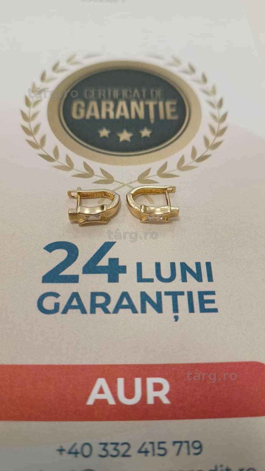 Cercei aur 14K 2.41gr [AG24 Harlau B.46312.1] - Garantie 2 ani!