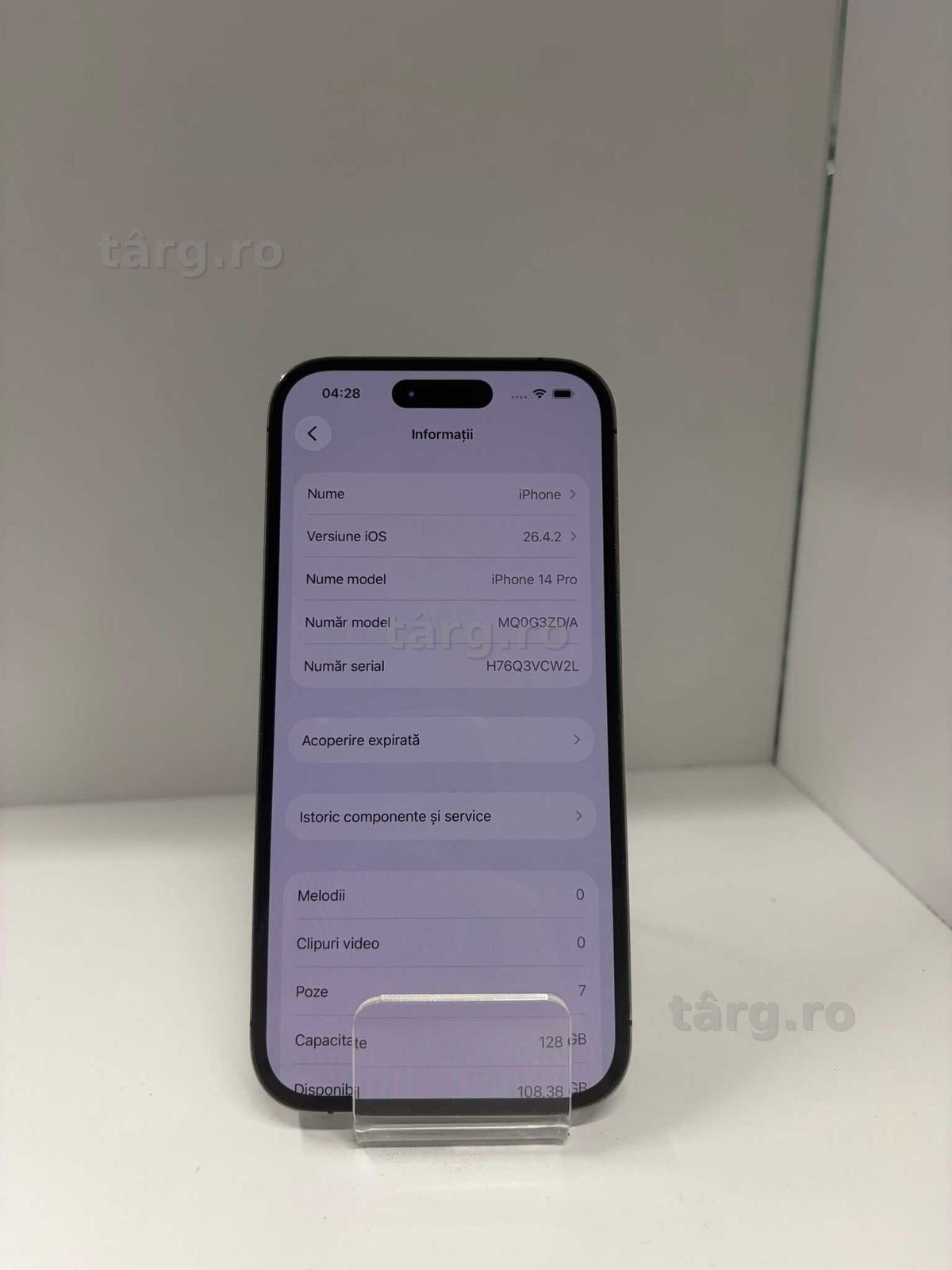 Iphone 14 Pro 128Gb 100%SB (ag49 Esplanada b.8881) Garantie 2 ani!