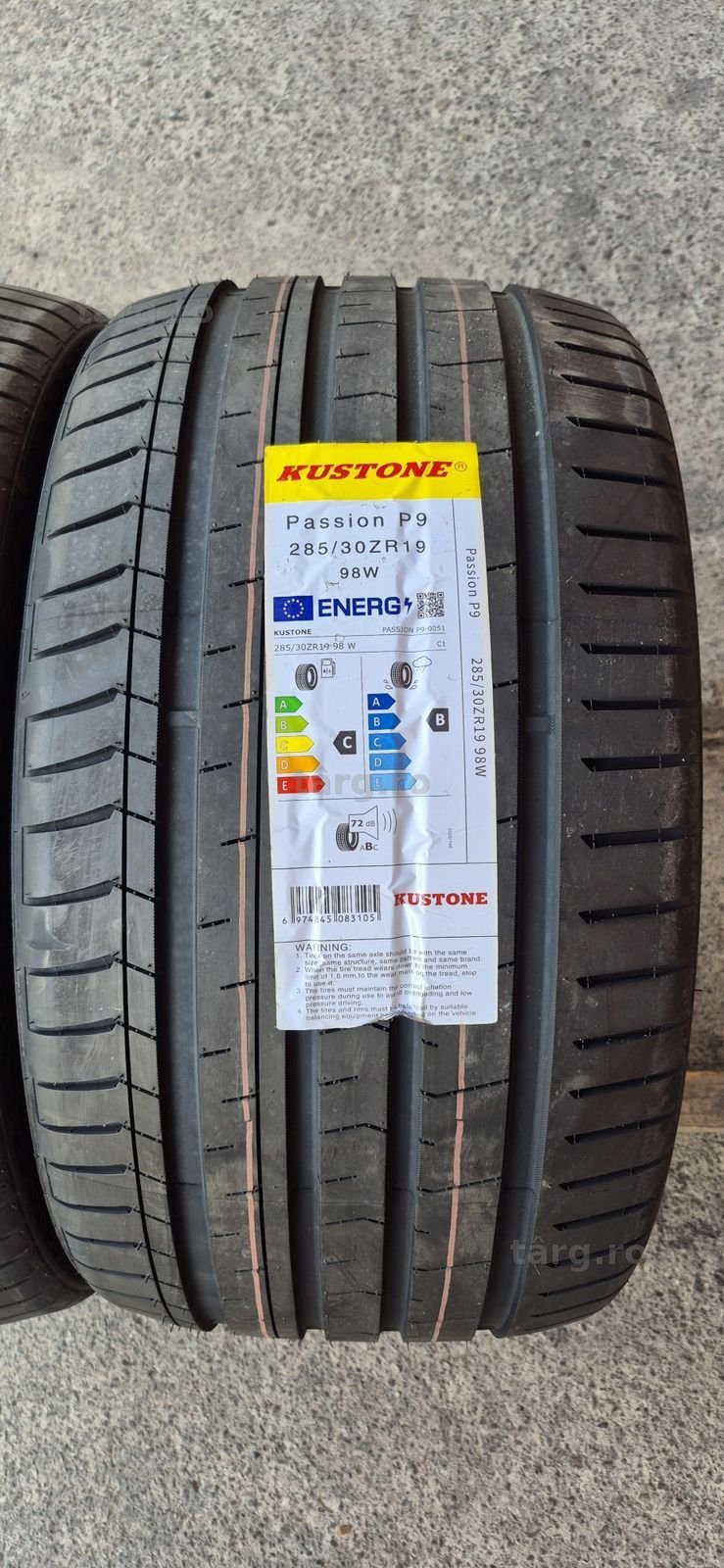 2 anvelope vara noi Kustone 285/30/19,dot 2025.Pretul este pe bucata. 2