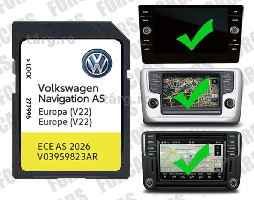 SD Card hărți navigație 2026-2027 Volkswagen Passat B8 Golf 7 Arteon Tiguan T-Cross T-Roc