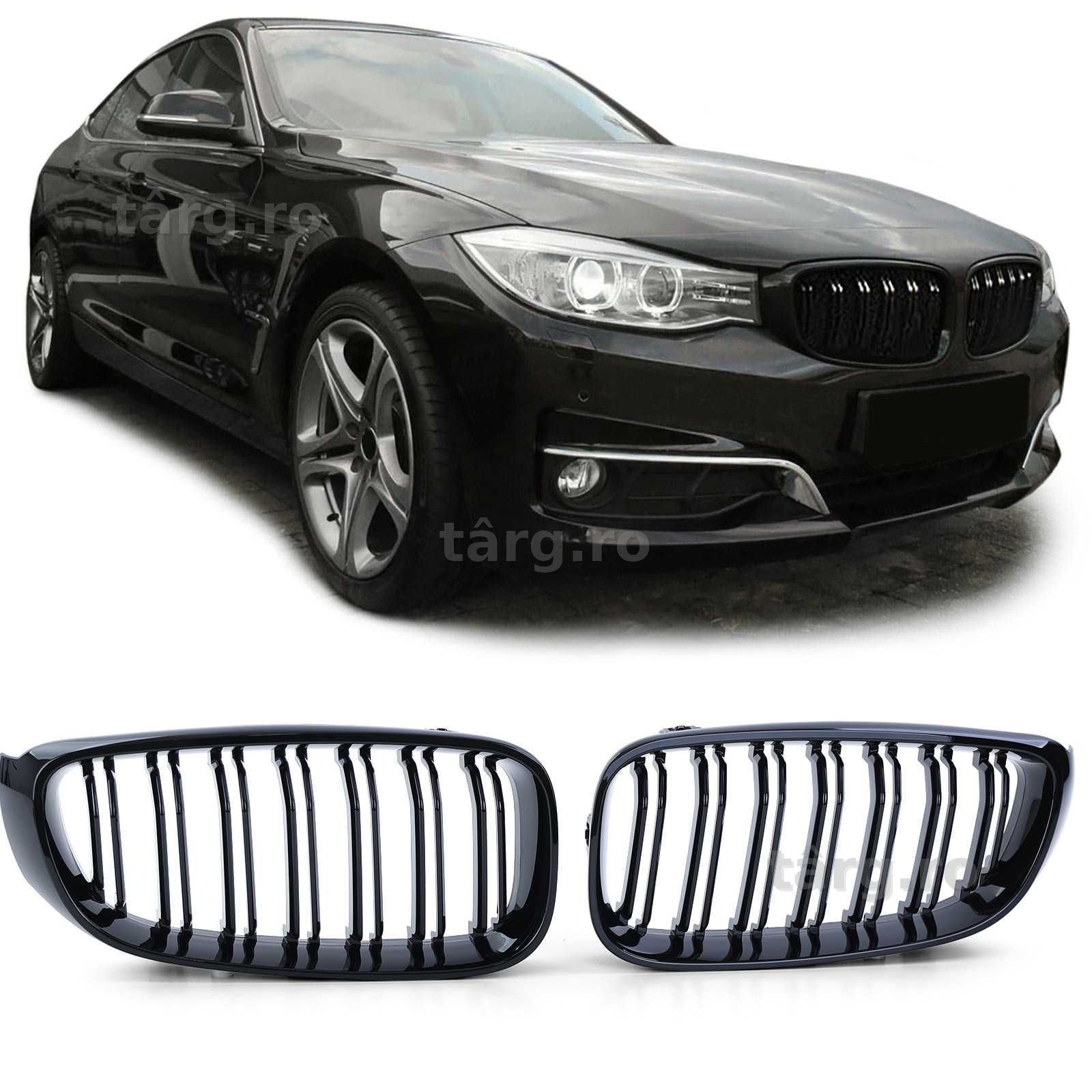Grile Nari Duble M Style BMW 3er GT F34 Negru Lucios , Capace Oglinzi