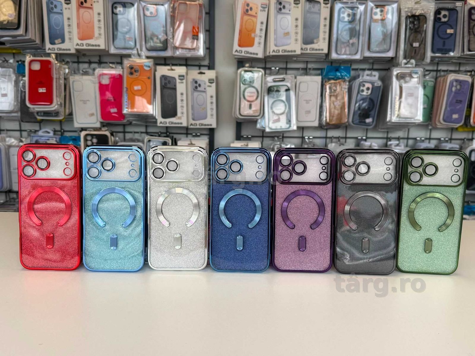 Huse silicon, sclipici, Magsafe pentru iPhone 17 Pro Max