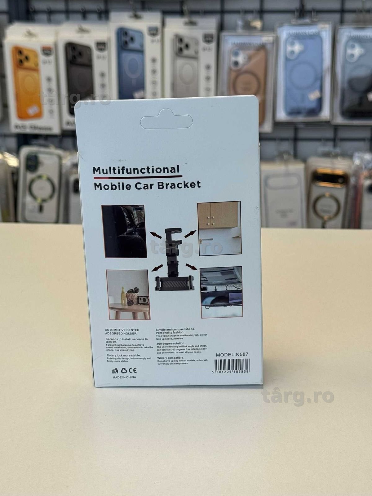 Suport Telefon 360, Montare Oglinda Retrovizoare, Flexibil, Pliabil 3