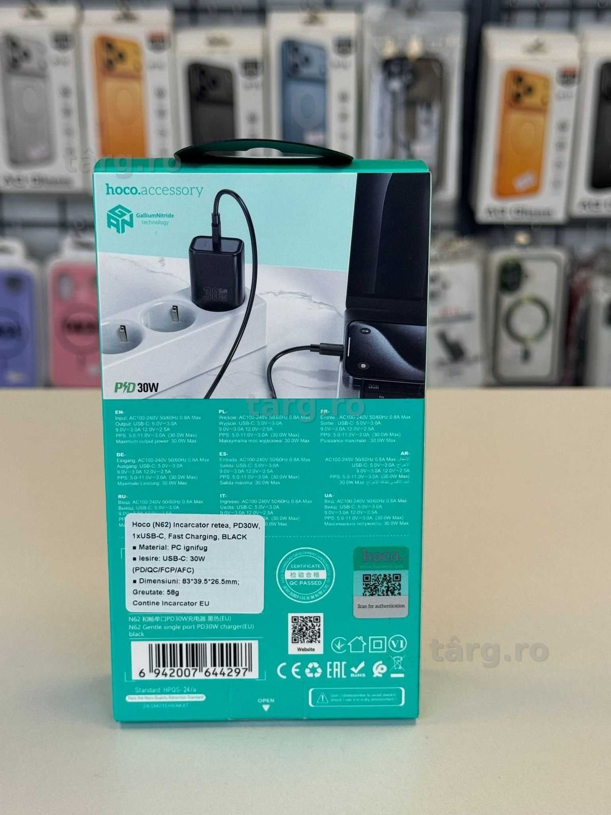 Adaptor priza Hoco, USB C, incarcare rapida, 30w 2