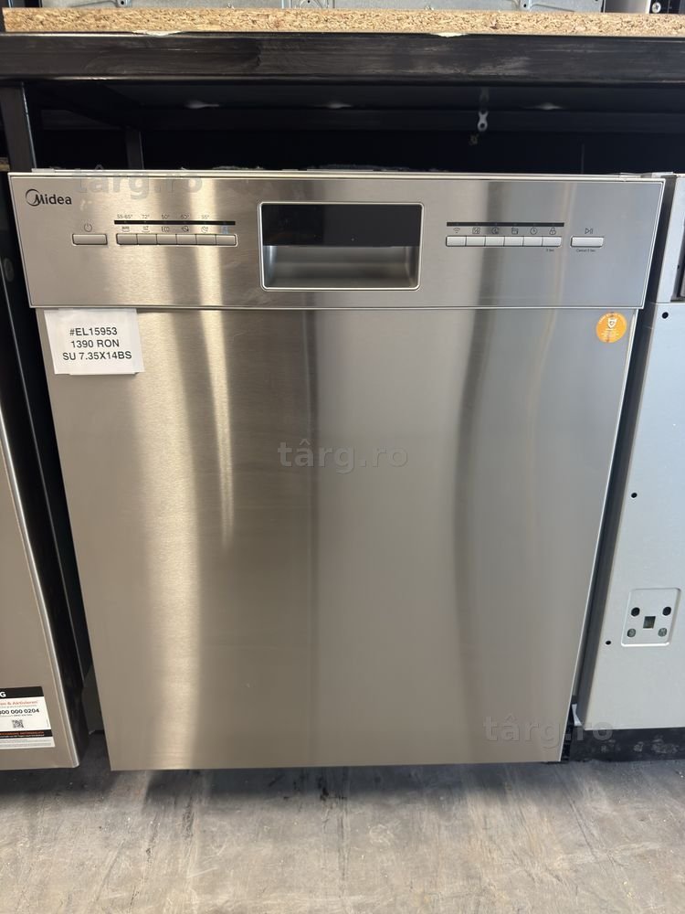Mașină de spălat vase semi încorporabilă cu setrar pentru tacamuri Midea SU 7.35X14BS