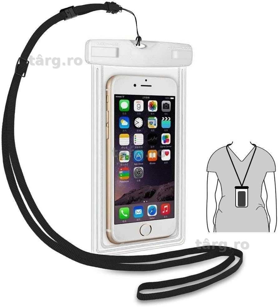 Husa impermeabila pentru telefon IPX8 6.5 inch pentru inot si plaja