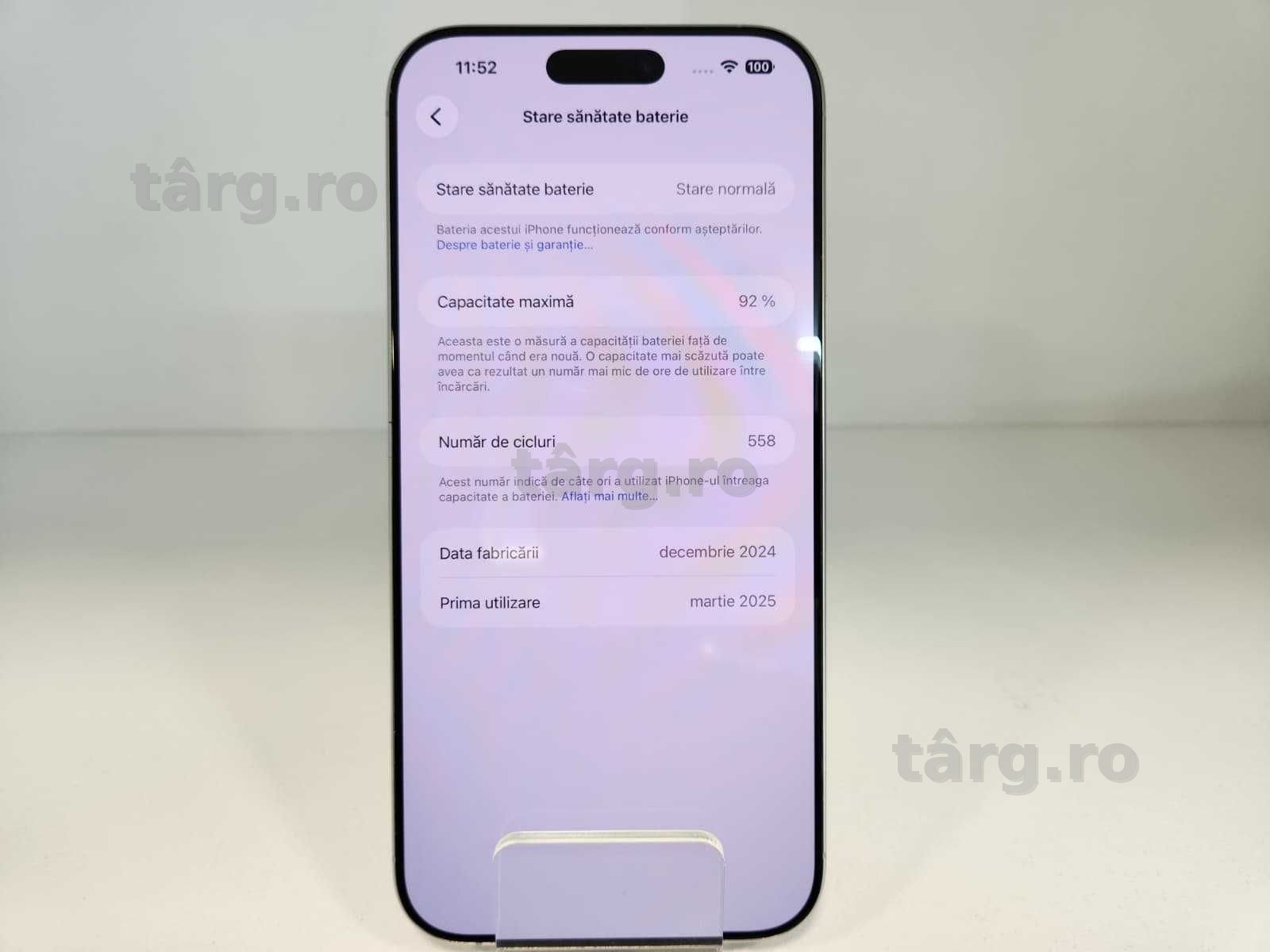 Telefon Apple Iphone 16 Pro Max 256Gb – Baterie 92% (Ag8 Tudor/B75346) – Garantie 2 Ani! 5