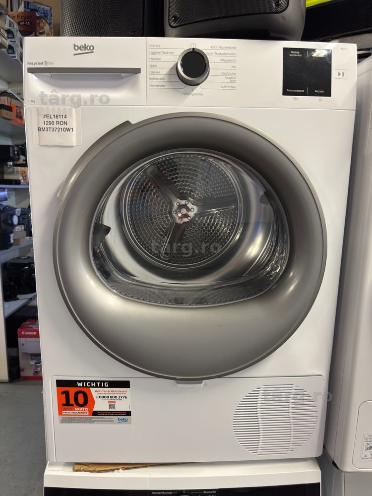 Uscător de rufe cu pompa de caldura 7kg Beko BM3T37210W1, factura si garantie 12 luni