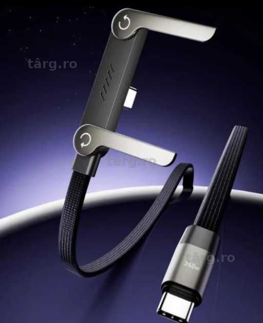 Cablu de incarcare si date, Tip C - Tip C, 240W, Lungime 1,5M, Mufa 90 grade 5