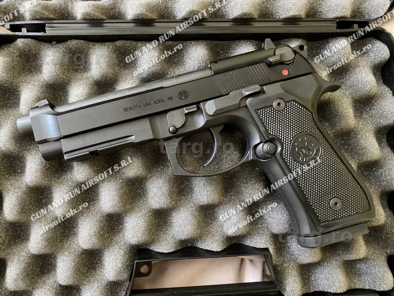Pistol Airsoft 4,9 J FOARTE PRECIS , de la 5 m sparge o sticla de ciob