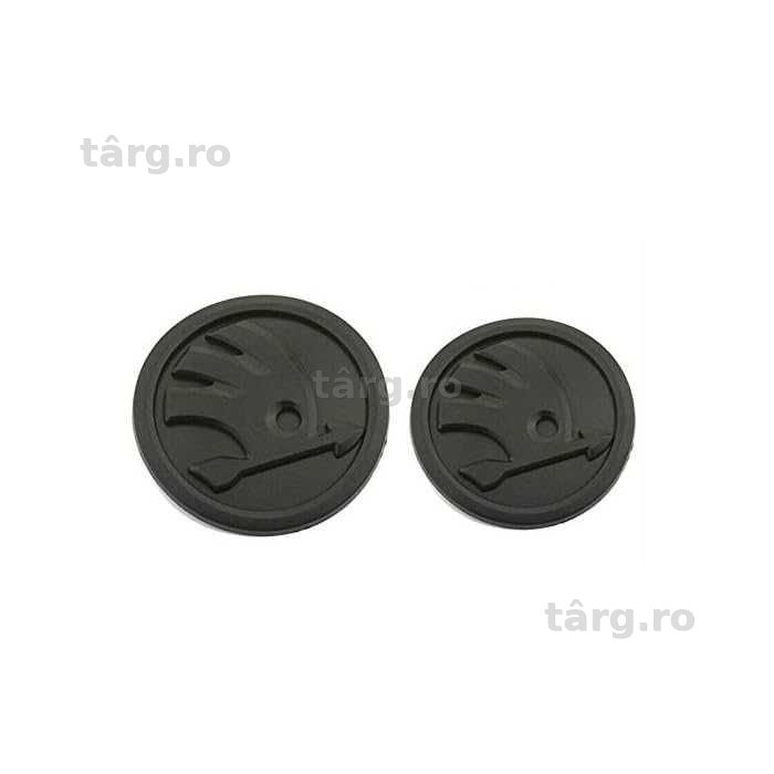 Emblema Portbagaj Capota Autoadeziva Compatibila Skoda 80MM 90MM Negru