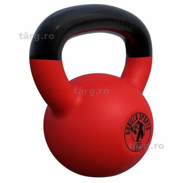 Kettlebell din fontă cu înveliș de cauciuc 22 KG Gorilla Sports