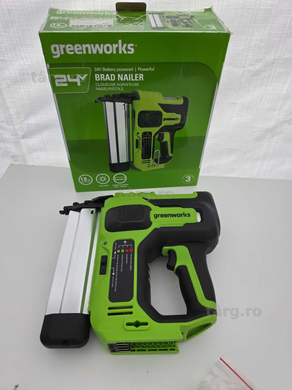 Pistol de cuie Greenworks AirStrike GD24BN, 110 cuie min, 24V fără perii 2