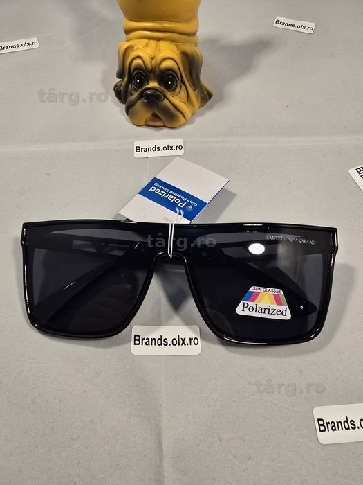 Promotie - Ochelari de soare polarizati Emporio Armani, negri, P841, made in Italy