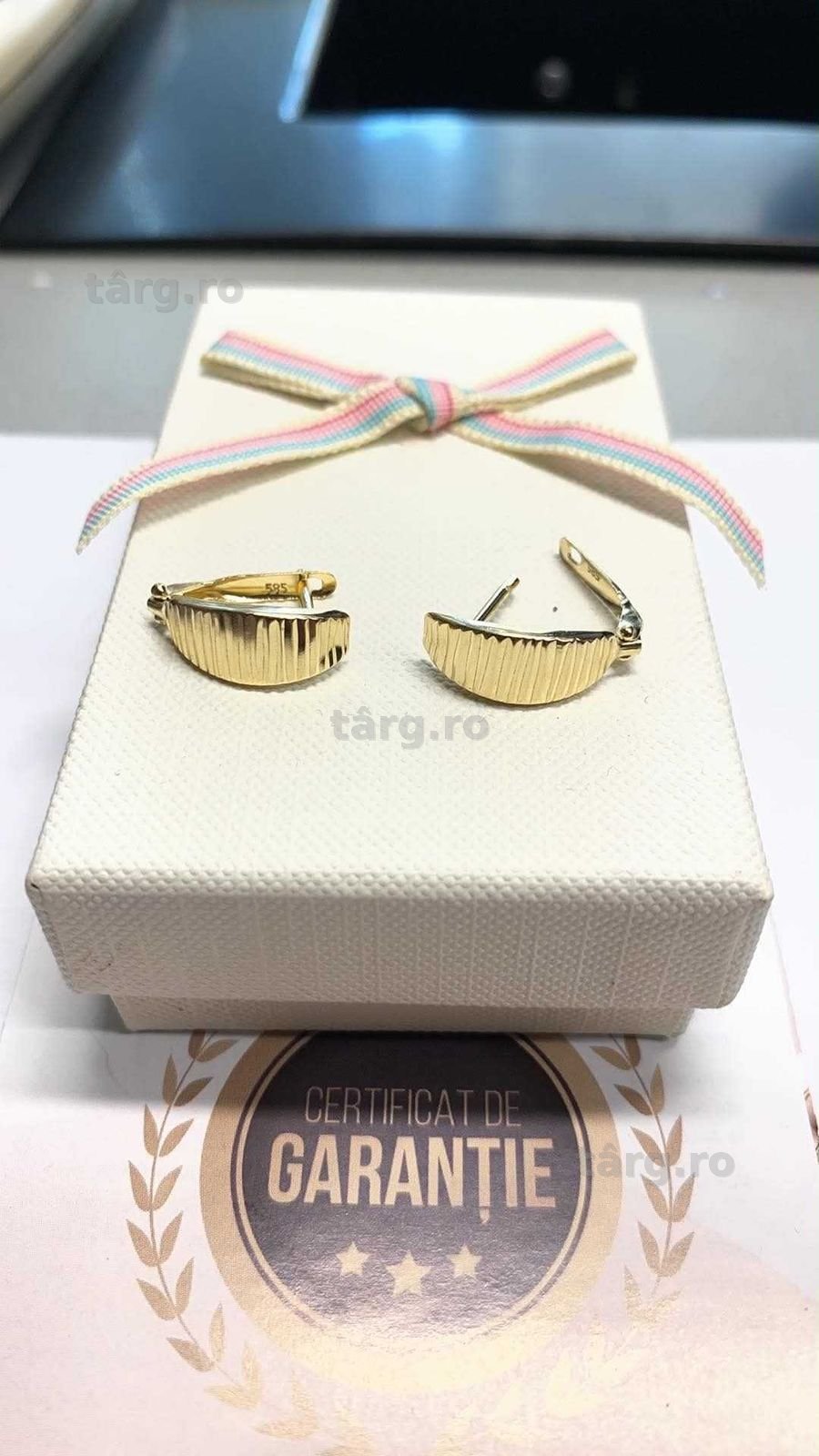 Cercei aur 14k ( Tomesti b 33345) Garantie 2 ani !