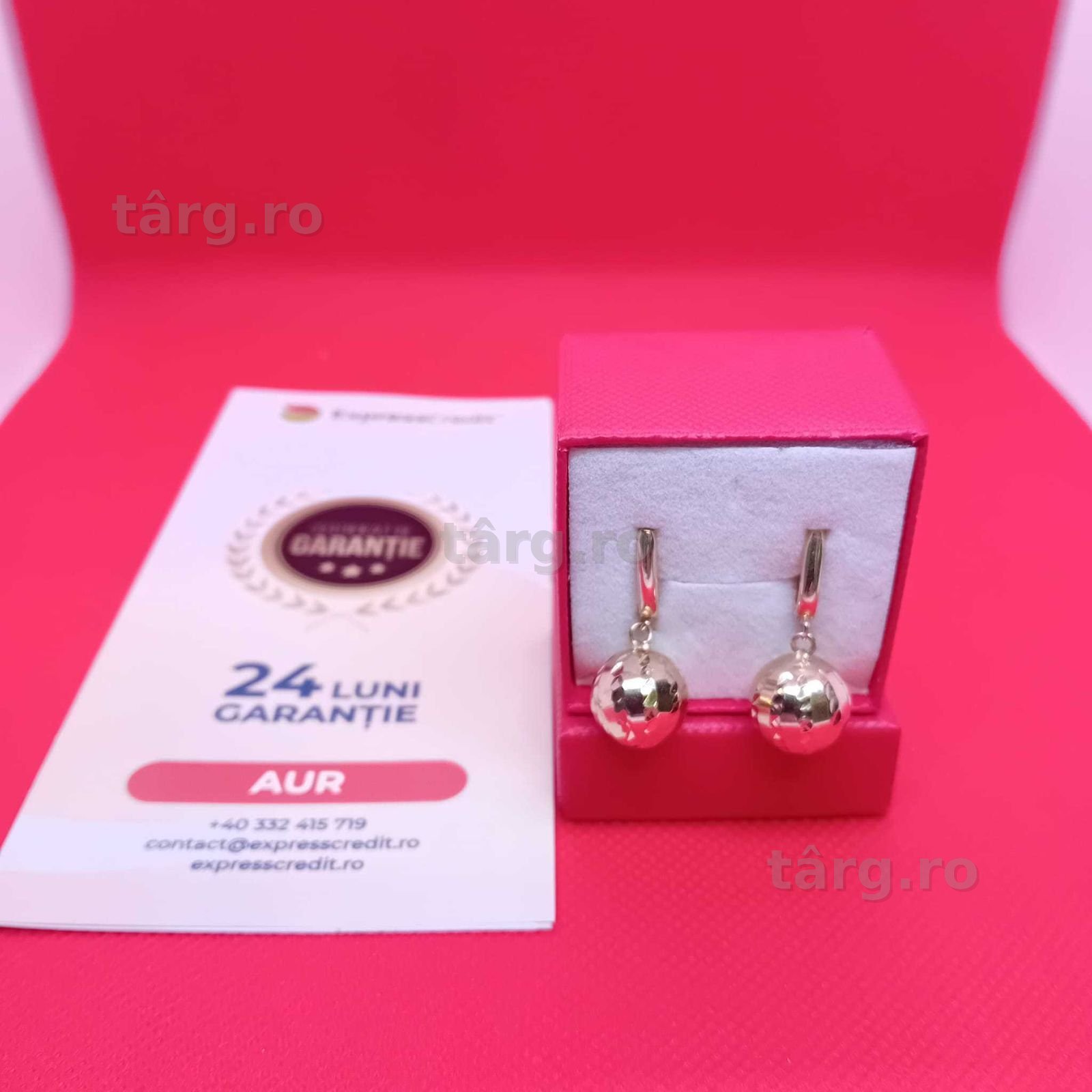 Cercei aur 14k 3.70g (Ag4 Dacia B50785.2)-Garantie 2 Ani