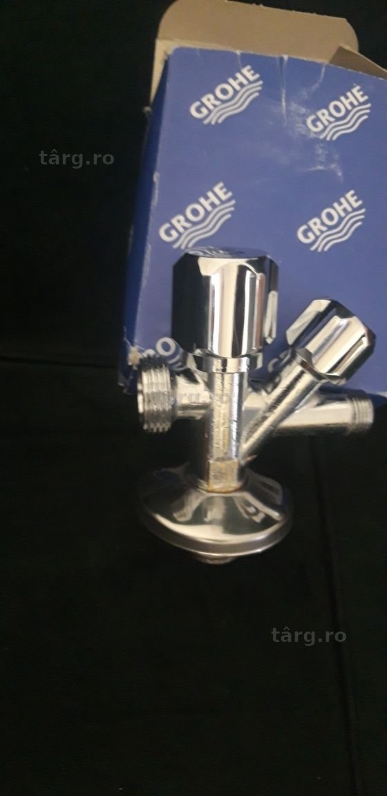 Robinet cu ventil Grohe 1/2'' x 3/8'' x 3/4'', pentru masina vase sau rufe, iesire de serviciu,