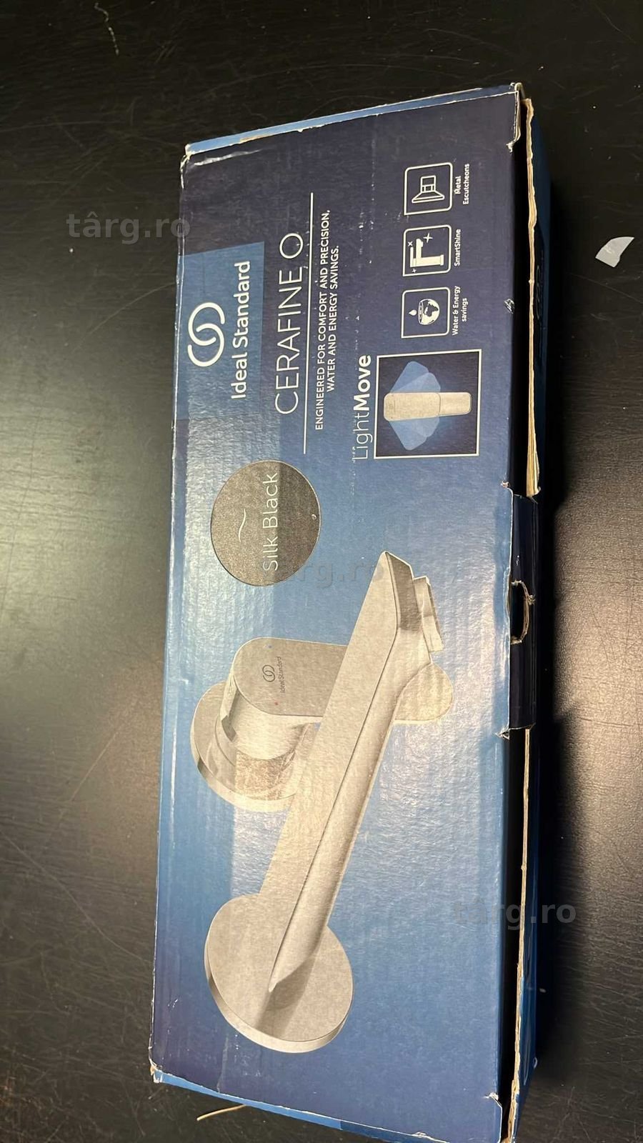 Ideal Standard BD133XG Cerafine O Baterie mixer pentru lavoar cu montare pe perete, Negru mătăsos, Încălzire 224 mm