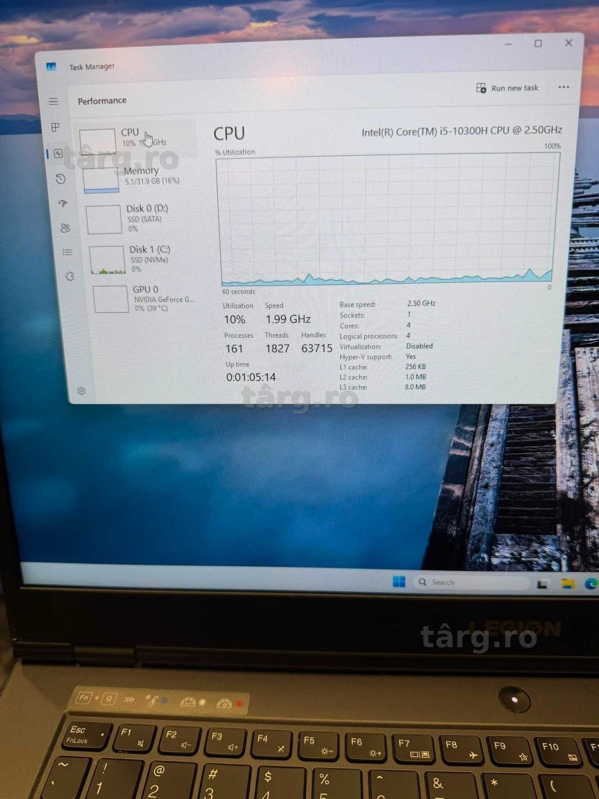 Hope Amanet P10/Laptop Lenovo Legion 5, i5-10300H,32 GB, 1650-4GB 3