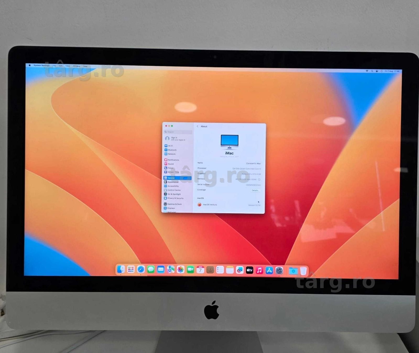 Apple iMac 2017 Retina 5K Intel Core i5 Ram 40 Gb RAM (Ag8 Tudor/B75310) – Garantie 2 Ani! 3