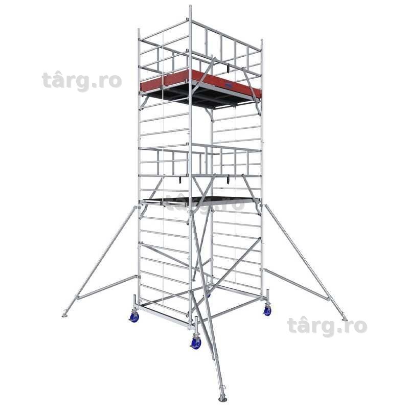 Schela Protec XXL 1,2 x 2m, aluminiu, inaltime lucru 6,3m, inaltime max. platforma 4,3m