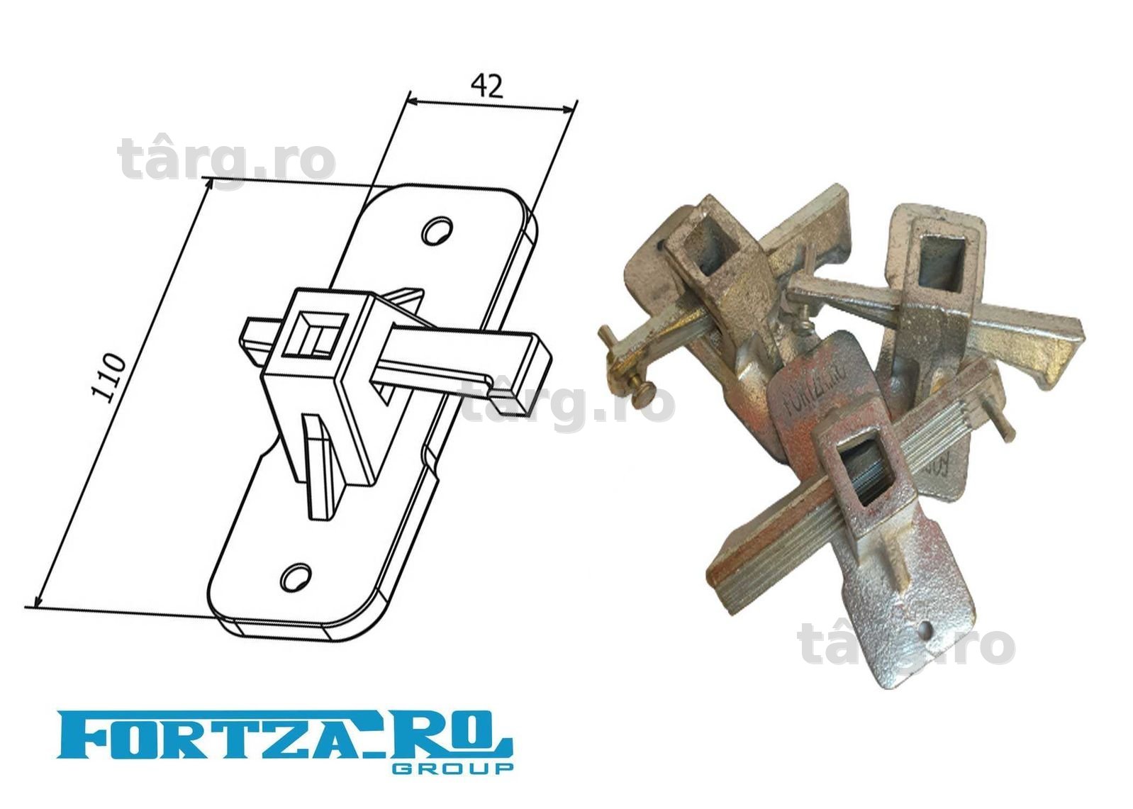 Blocator tip fluture pentru armatura, blocator fier beton