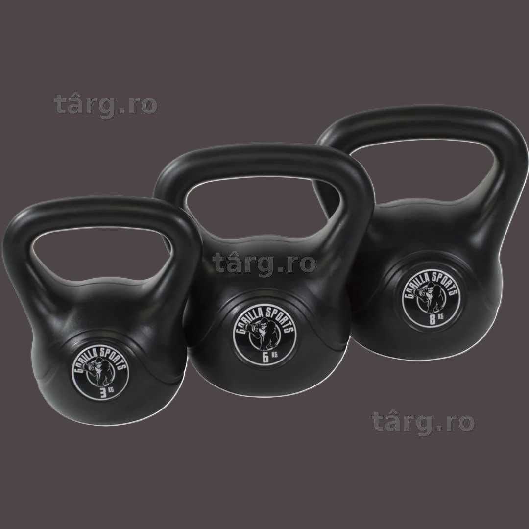 Kettlebell umplut cu ciment set 3-6-8 KG