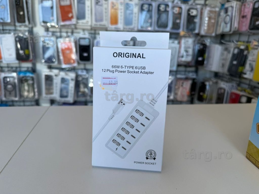 Adaptor Hub USB Multiport, 6 x USB A, 6 x USB Tip C, 66W