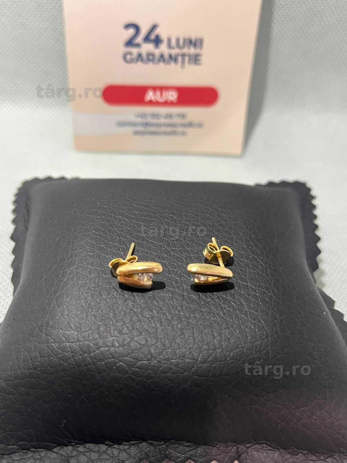 Cercei Aur 14K (Ag18 Tutora b.28385) Garantie 2 ani! 2