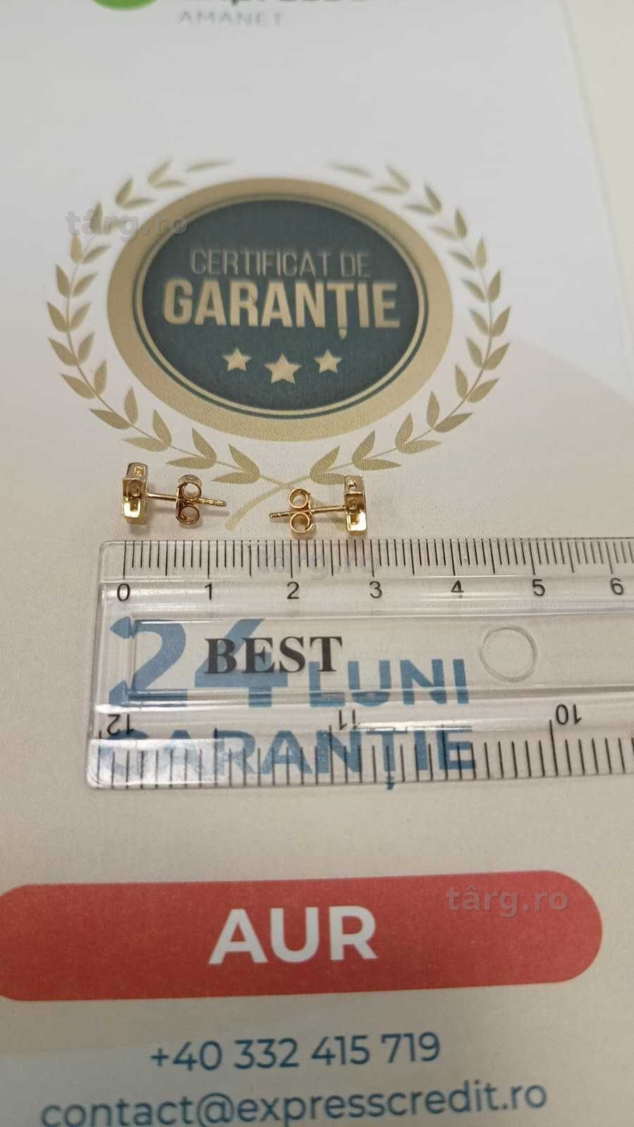 Cercei aur 14k 1.36gr [AG24 Harlau B.46004.1] - Garantie 2 ani! 3