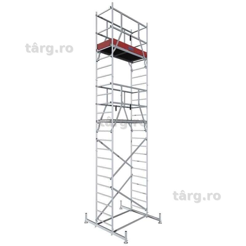 Schela mobila Corda 0,6 x 1,5m, aluminiu, inaltime lucru 6.85m (A+B+C)