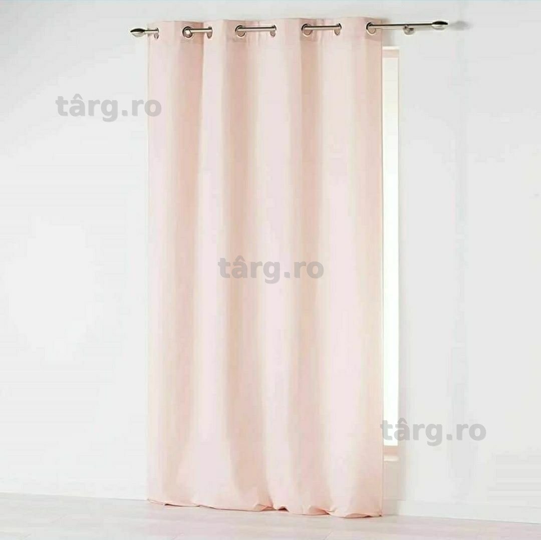 Perdele roz pal,set de 2 bucati