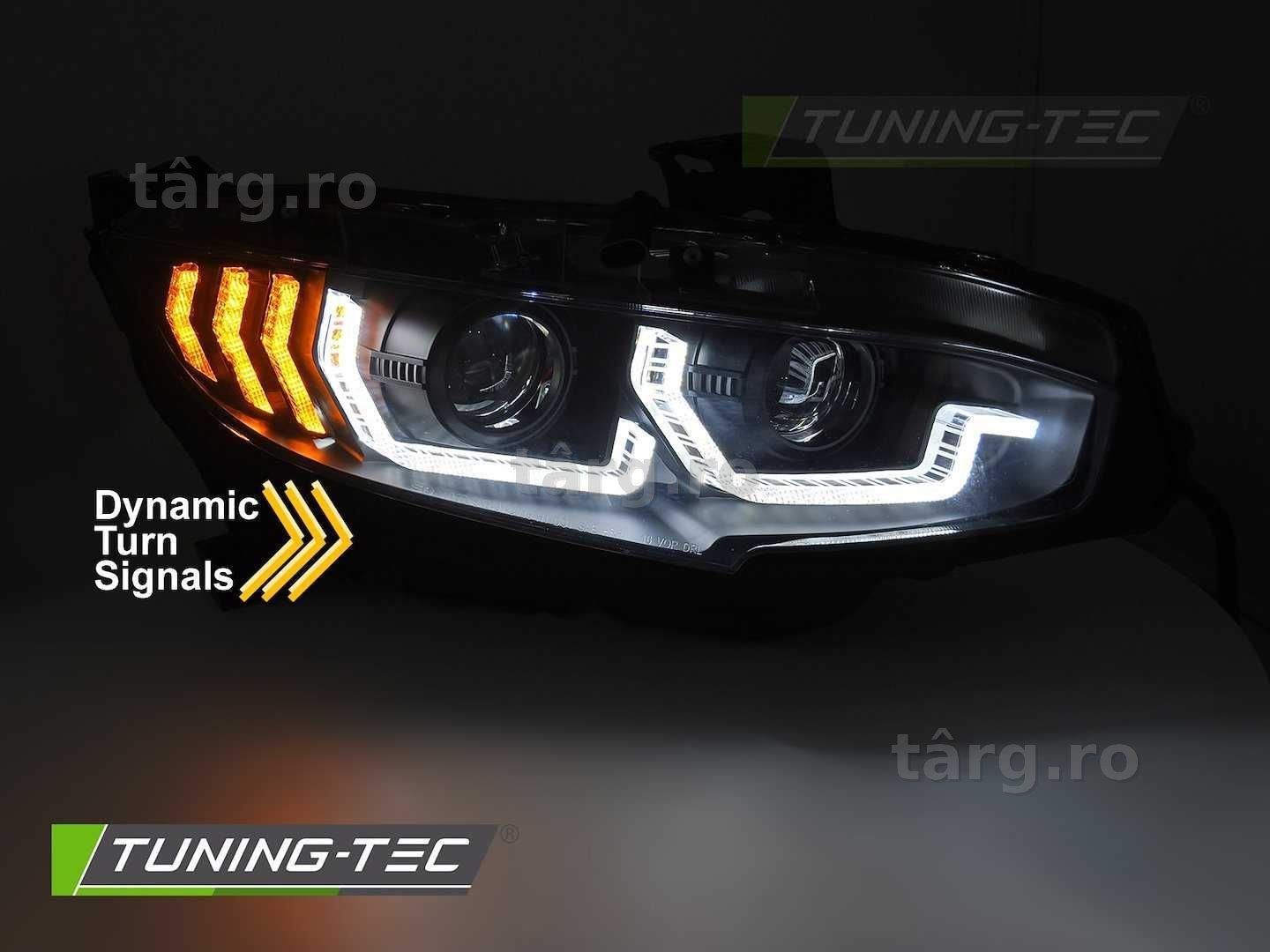 Faruri Full LED (DRL) și semnalizare dinamică HONDA CIVIC X 2016–2021