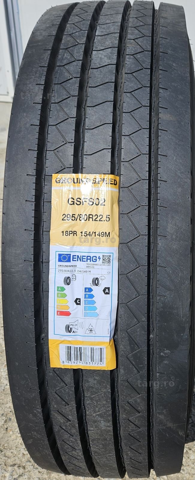295/80 R22.5, 154M, GROUNDSPEED 3PMSF, Anvelope directie M+S