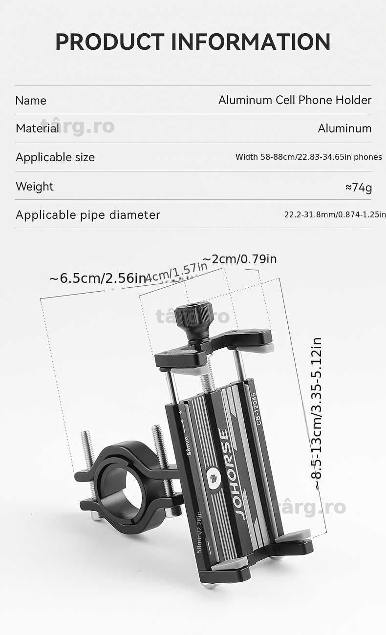 Suport de telefon Bicicleta/Moto/Scuter/Trotineta, montare pe ghidon, Aluminiu 5