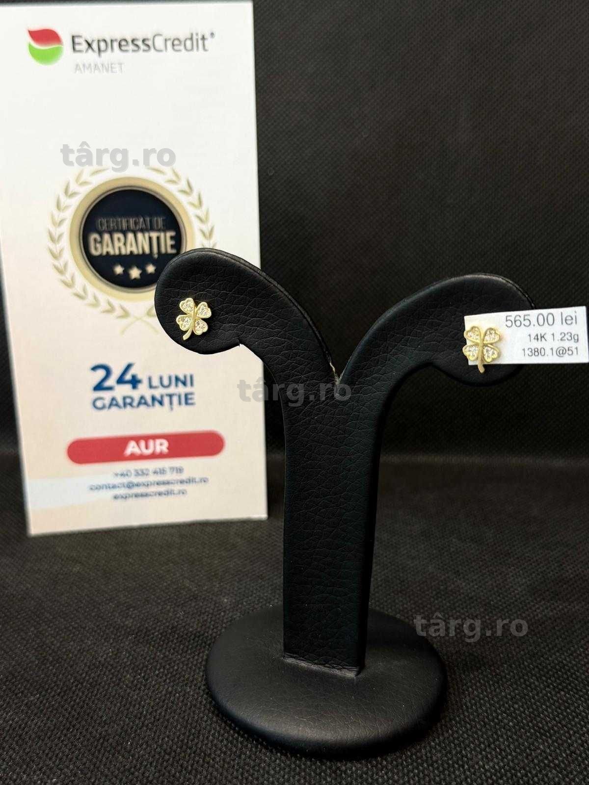 (AG51) Cercei aur 14k 1.23g b1380  - Garantie 2 ani!