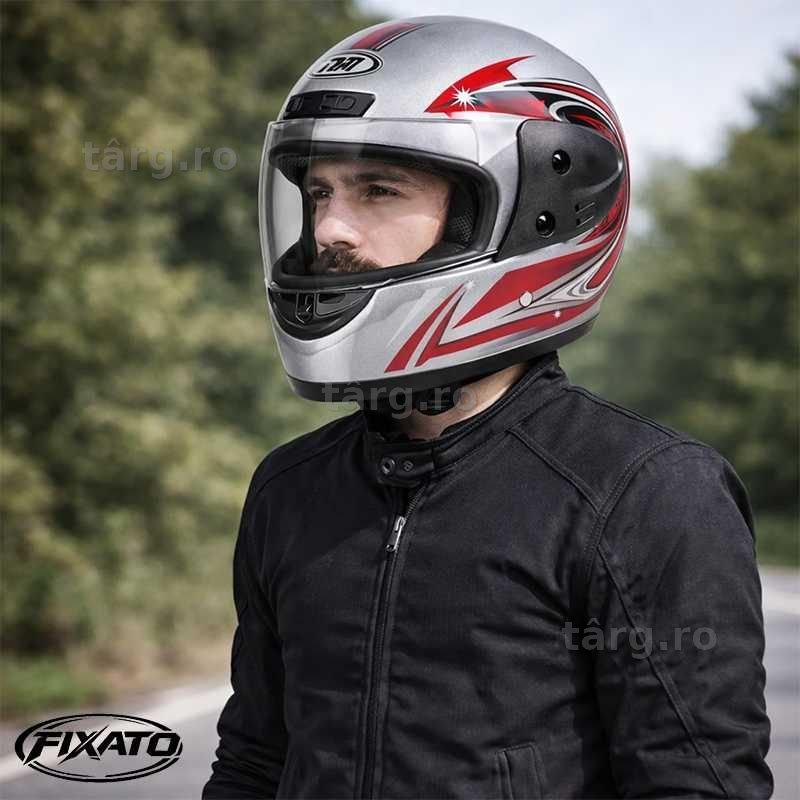 Casca Moto/Scuter/ATV, viziera detasabila, marime universala, Gri 2
